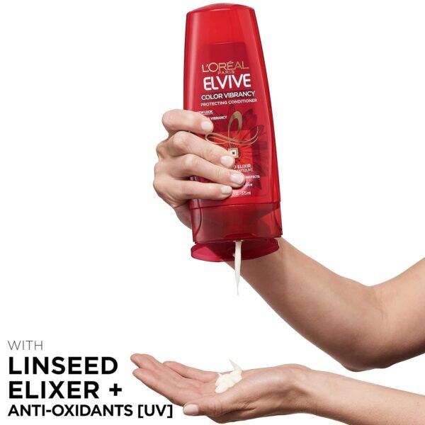 Elvive Color Vibrancy Protecting Shampoo, for Color Treated Hair, Shampoo with Linseed Elixir and Anti-Oxidants, for Anti-Fade, High Shine, and Color Protection, 28 Fl Oz - Image 5