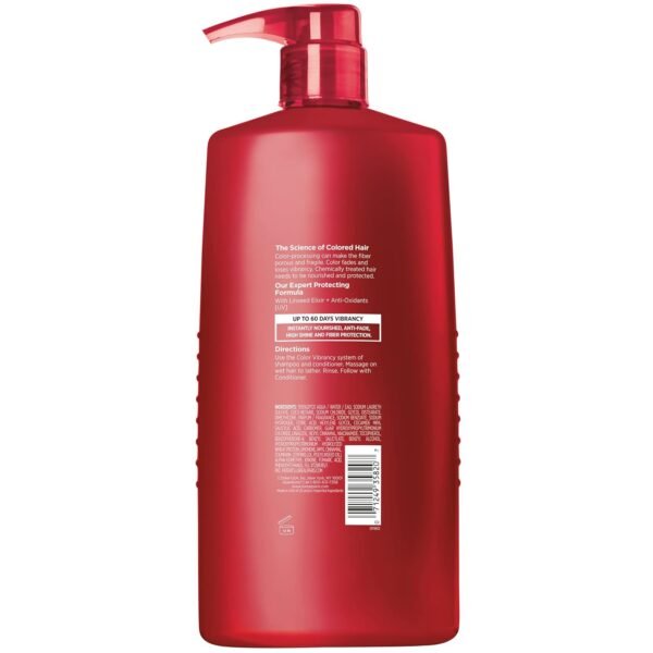 Elvive Color Vibrancy Protecting Shampoo, for Color Treated Hair, Shampoo with Linseed Elixir and Anti-Oxidants, for Anti-Fade, High Shine, and Color Protection, 28 Fl Oz - Image 3