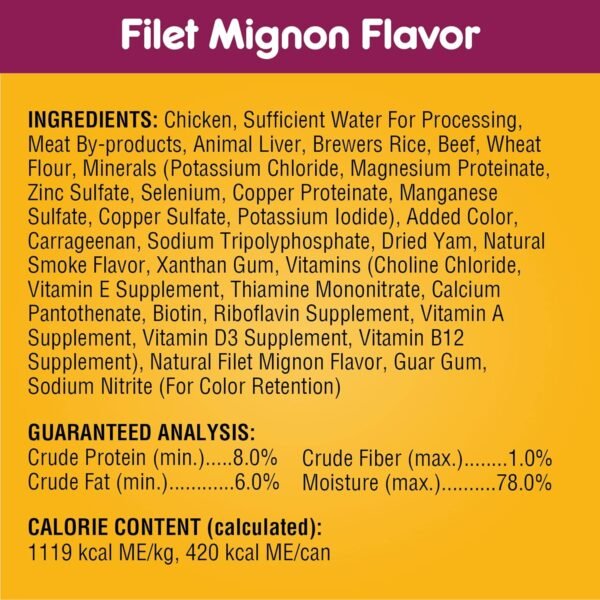 CHOPPED GROUND DINNER Adult Canned Soft Wet Dog Food Variety Pack, Filet Mignon Flavor and with Beef, 13.2 Oz. Cans (Pack of 12) - Image 4