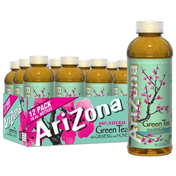 Green Tea with Ginseng and Honey - 16 Fl Oz (Pack of 12)