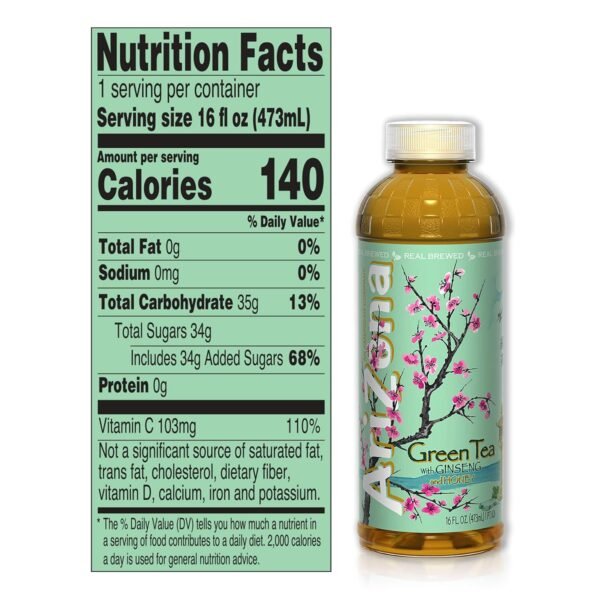 Green Tea with Ginseng and Honey - 16 Fl Oz (Pack of 12) - Image 4