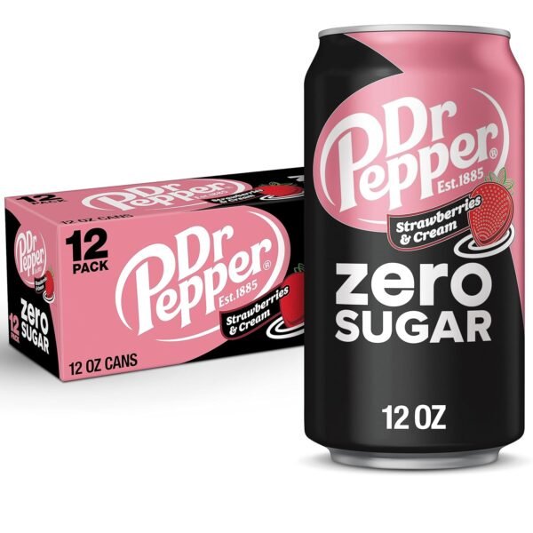 Zero Strawberries and Cream Soda, 12 Fl Oz Cans, 12 Pack
