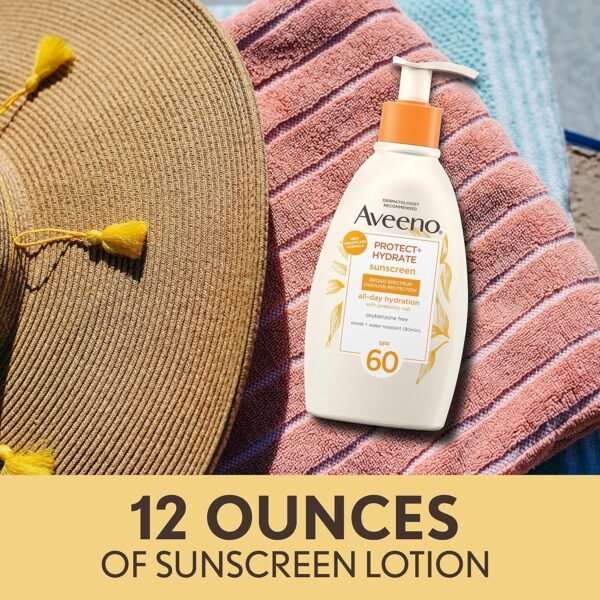 Protect + Hydrate Sunscreen Moisturizing Body Lotion with Broad Spectrum SPF 60 and Prebiotic Oat, Weightless, Paraben, Oxybenzone, and Oil Free Sunscreen, 12 FL OZ - Image 6