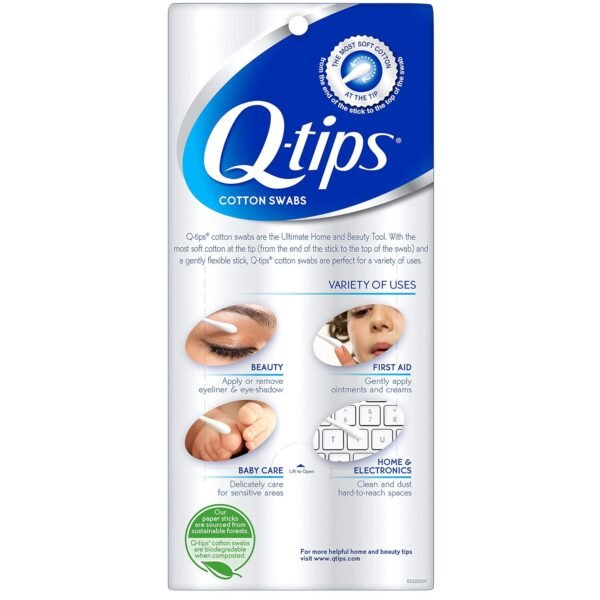 Cotton Swabs for Hygiene and Beauty Care Original Cotton Swab Made with 100% Cotton 625 Count, WHITE (Pack of 2) - Image 4