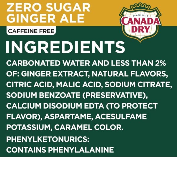 Zero Sugar Ginger Ale Soda, 12 Fl Oz Cans (Pack of 12) - Image 9
