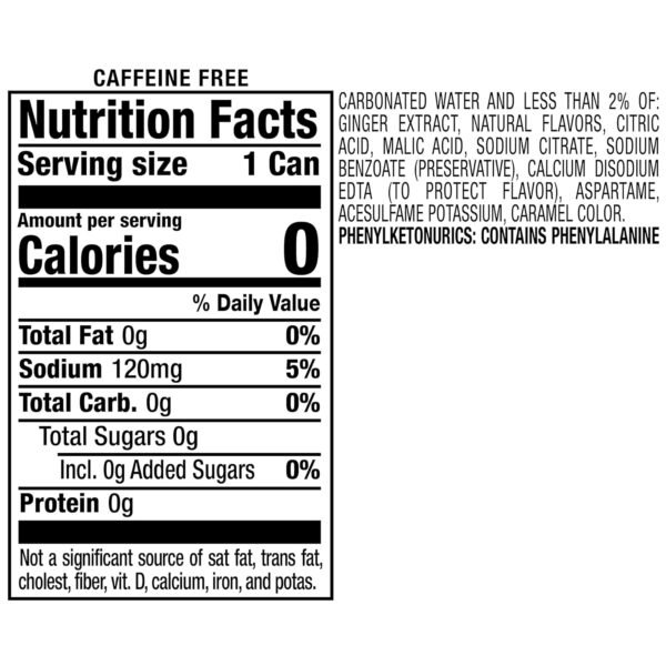 Zero Sugar Ginger Ale Soda, 12 Fl Oz Cans (Pack of 12) - Image 19