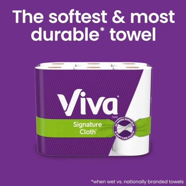 Signature Cloth Paper Towels, 3 Double Rolls, 94 Sheets per Roll - Image 3
