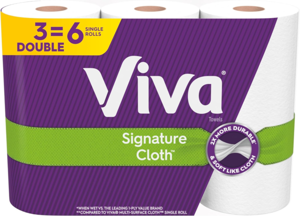 Signature Cloth Paper Towels, 3 Double Rolls, 94 Sheets per Roll - Image 2